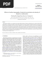 Effects of surface topography of material on nucleation site density of dropwise condensation