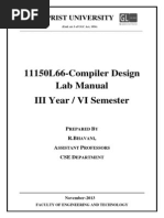 Download Compiler Lab Manual Final E-content by PRISTUniversity SN190361487 doc pdf