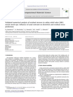 Validated Numerical Analysis of Residual Stresses in Safety Relief Valve (SRV) Nozzle Mock-ups Influence of Axial Restraint on Distortion and Residual Stress Predictions