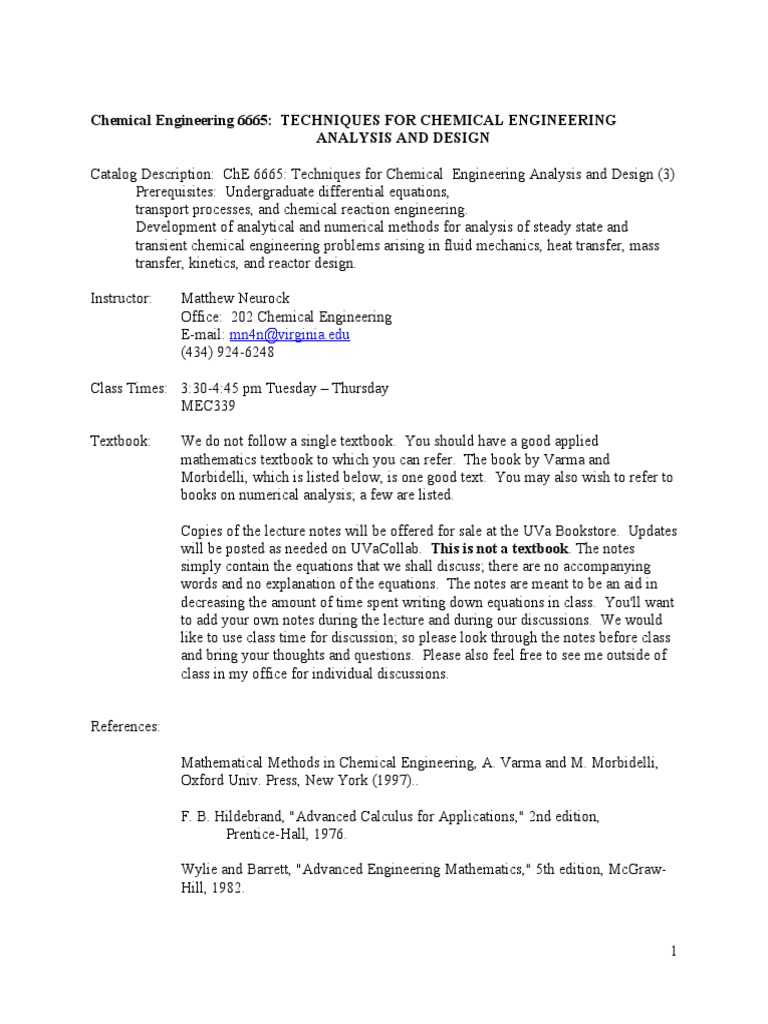 Numerical Methods in Chemical Engineering | PDF | Nonlinear System ...