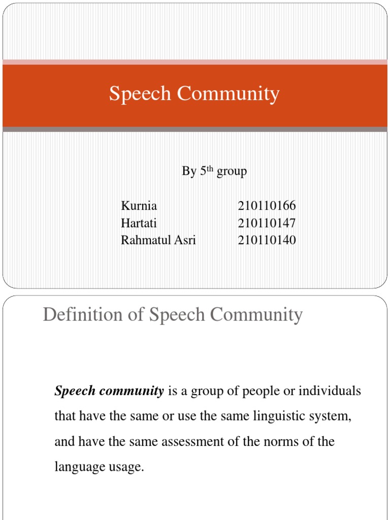 Understanding Speech Communities | PDF