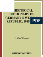 A Historical Dictionary of Germanys Weimar Republic