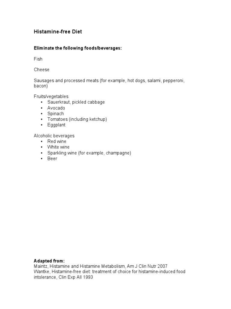 Histamine Free Diet Food Intolerance Fermentation In Food Processing