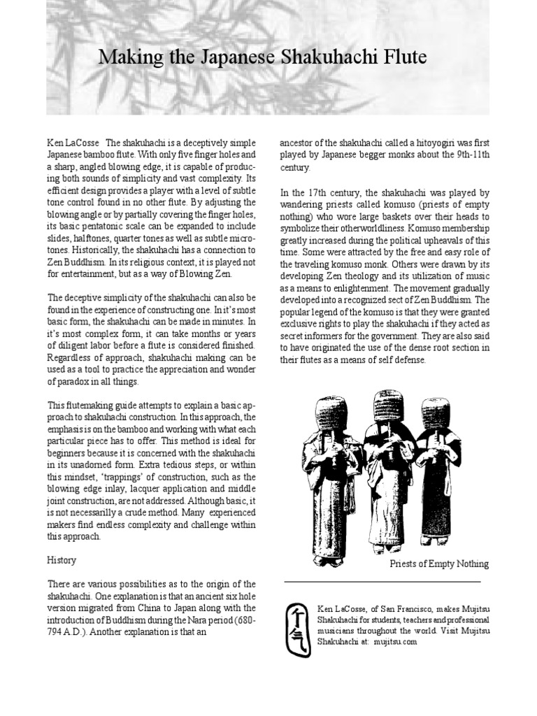 How To Make Shakuhachi PDF