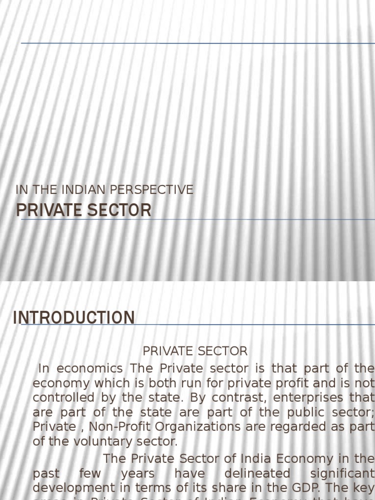 Private Sector Pdf Economy Of India Economic Growth