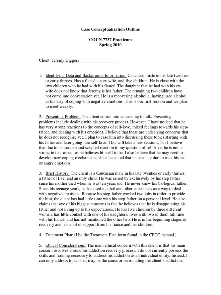 Case Conceptualization for Alcohol Recovery | PDF | Substance ...