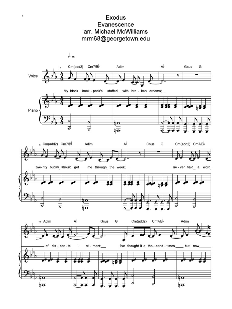 Exodus Evanescence Song Forms Contemporary Music