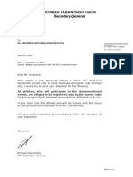Download Initial Letter Received from ETU Secretary-General  by British Taekwondo SN190454615 doc pdf
