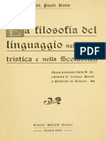 Paolo Rotta La Filosofia Del Linguaggio Nella Patristica e Nella Scolastica 1909