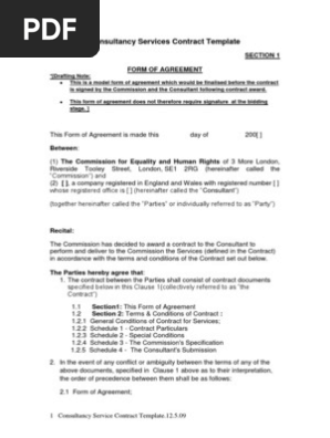 Consultancy contract template [PDF Library]