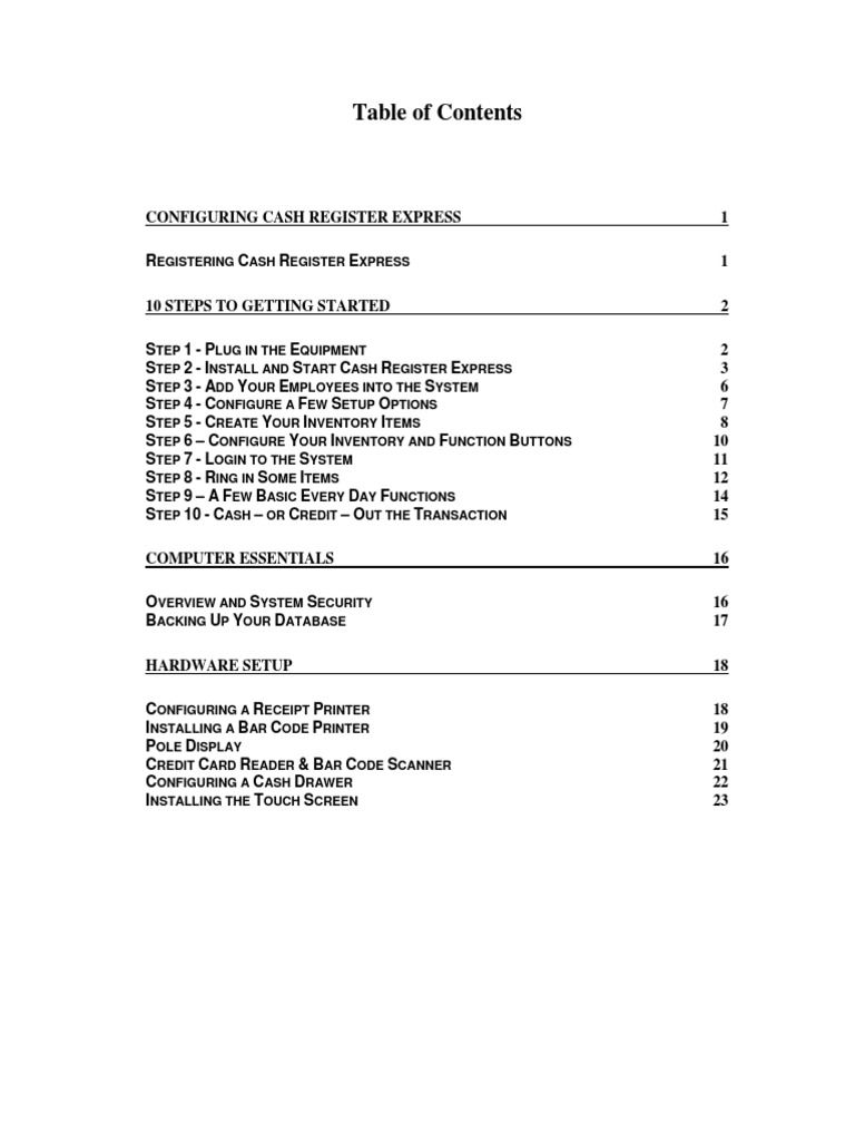 Configuring Cash Register Express PDF Point Of Sale Barcode