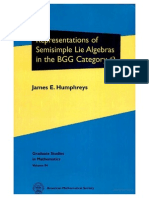 Humphreys J.E. Representations of Semisimple Lie Algebras in The BGG Category O 2008