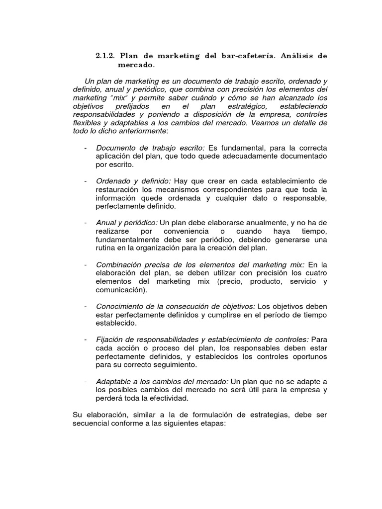 Plan de Marketing para Una Cafeteria | Descargar gratis PDF | Marketing ...