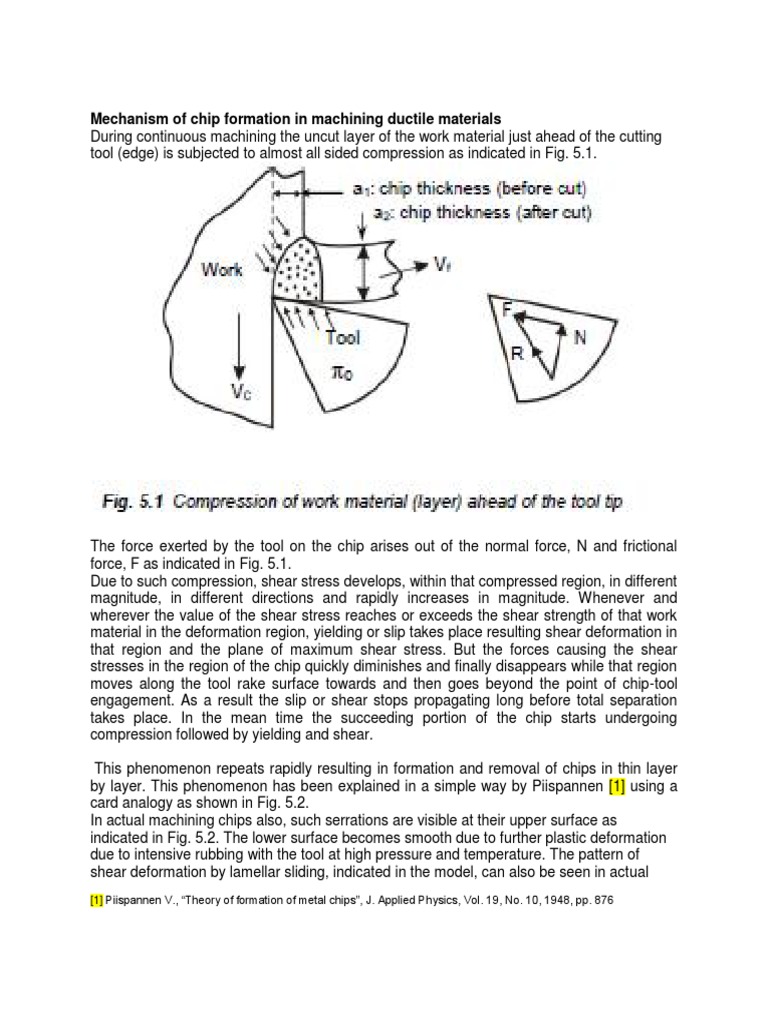 Mechanism of Chip Formation in Machining | PDF | Plasticity (Physics ...