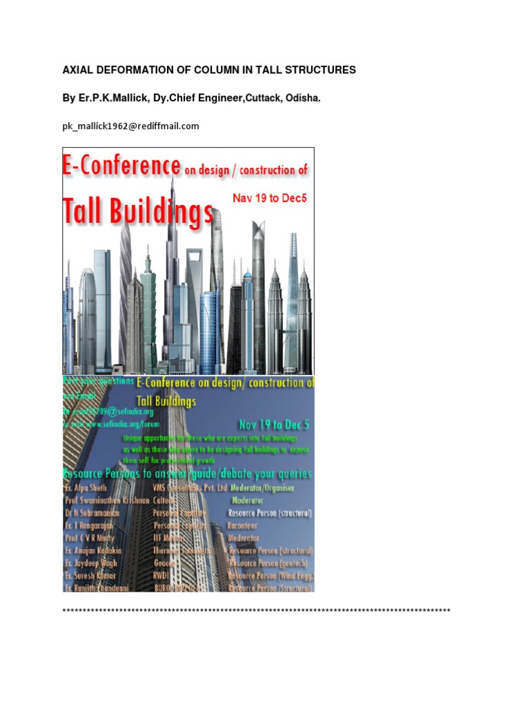High-Rise Column Shortening Analysis | PDF | Creep (Deformation ...