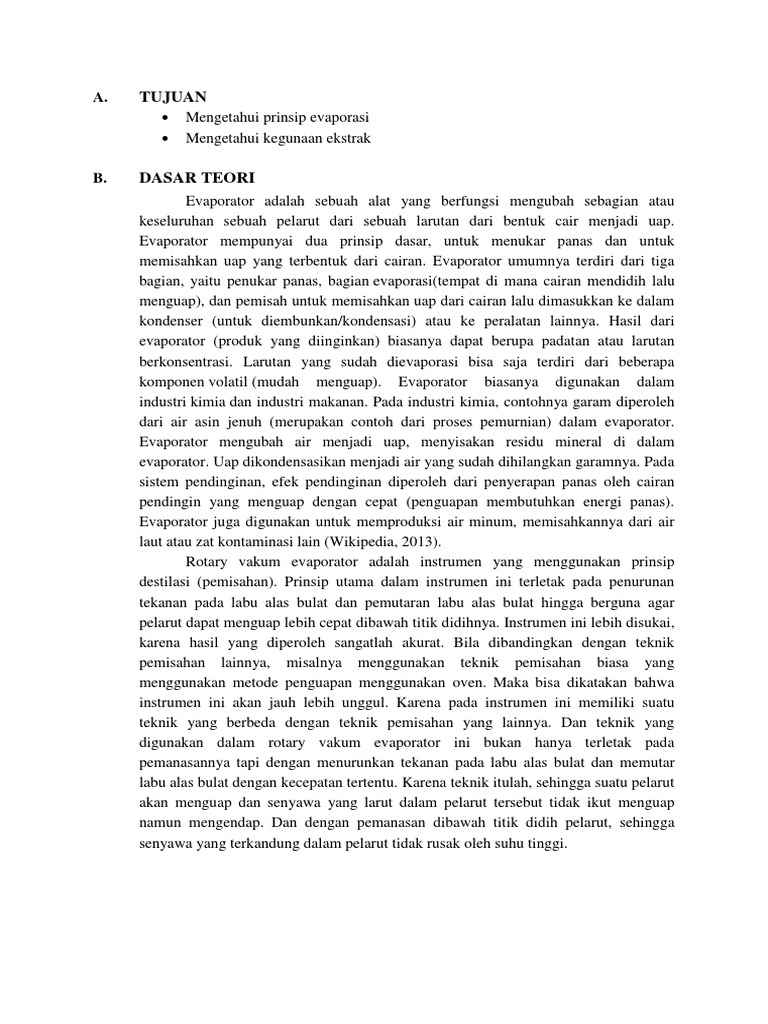 Laporan Evaporasi | PDF