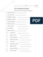 Ionic Compound Formulas: Name: - Date: - Period