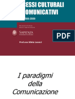 PROCESSI CULTURALI E COMUNICATIVI: I Paradigmi Della Comunicazione