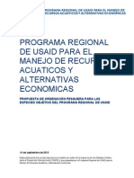 Propuesta de ordenación pesquera para las especies objetivo del Programa Regional de USAID