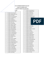 IPB Fakultas Pertanian Data Pemilih Sementara 2013