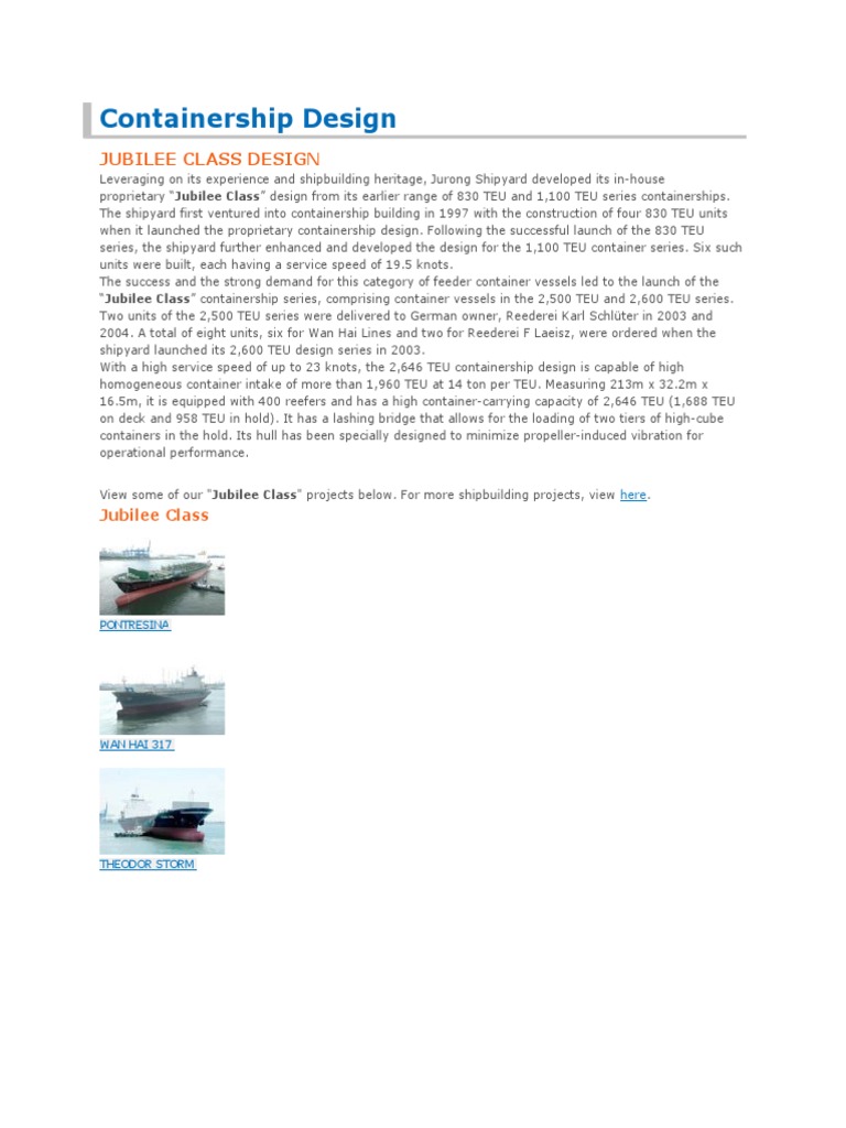 Containership Design | PDF | Shipping | Merchant Navy