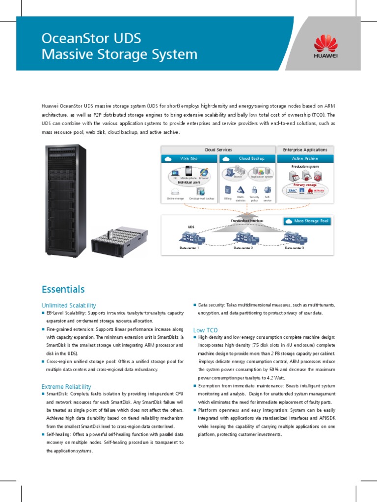 Huawei OceanStor UDS Massive Storage System Datasheet Cloud Computing