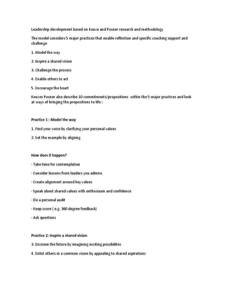 Leadership Development Based On Kouze and Posner Research and ...