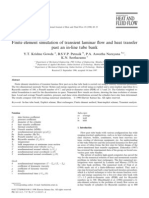 Finite Element Simulation of Transient Laminar Ow and Heat Transfer Past An In-Line Tube Bank