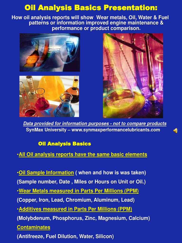 Understanding Engine Oil Analysis Reports Key Elements, Additives