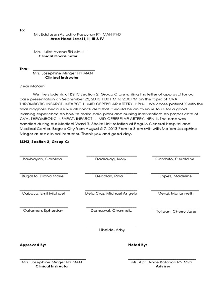 Letter of Request For Case Presentation | PDF | Self-Improvement ...