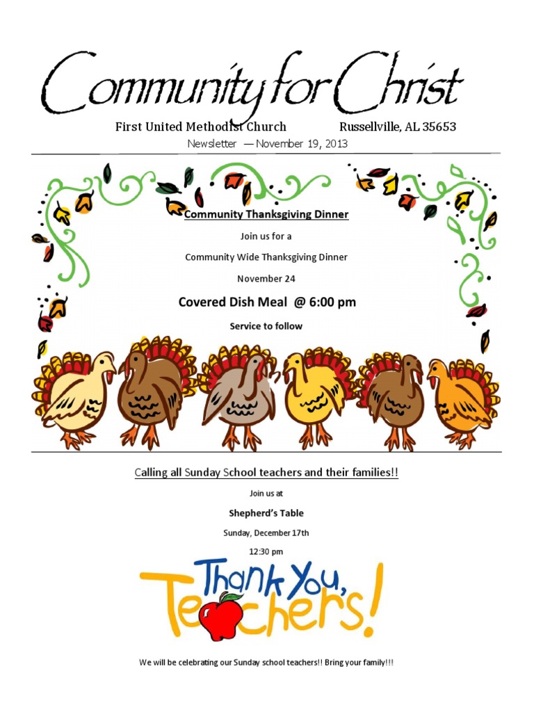 Community For Christ First United Methodist Church Russellville, AL