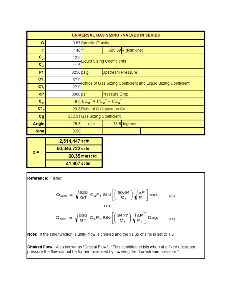 Valve SizingUniversalGas Series Simple Question Integrity