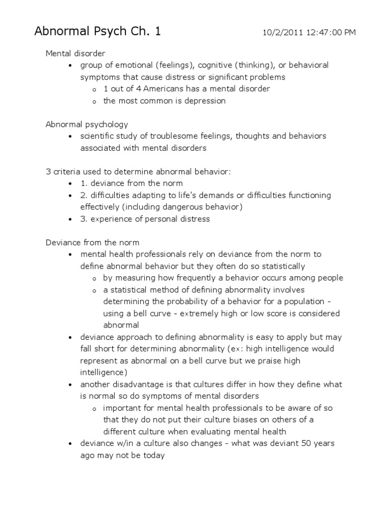 Understanding Abnormal Psychology | PDF | Mental Disorder | Diagnostic ...