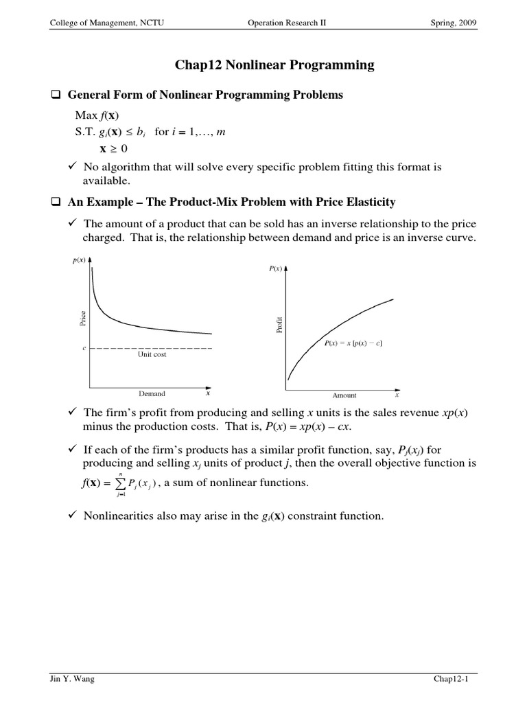 Nlp Nctu Nonlinear Programming Mathematical Optimization