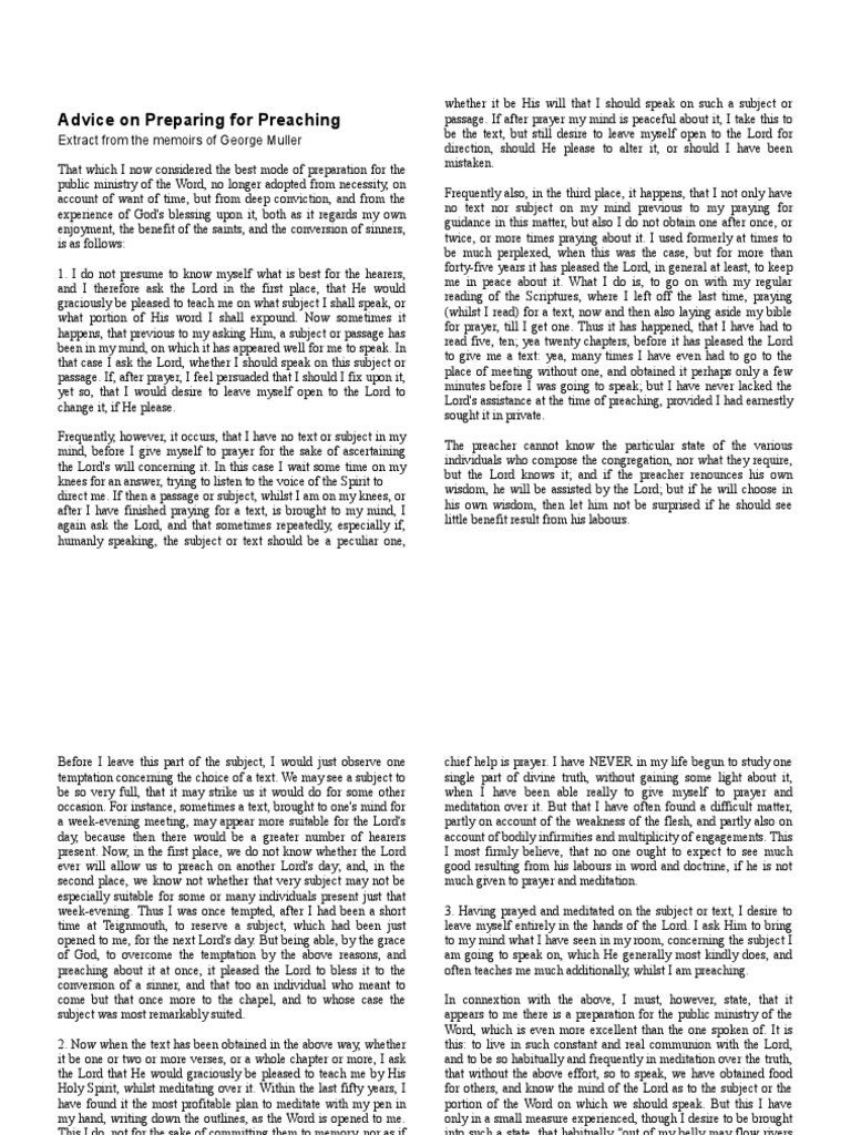 Preparing for Effective Preaching | PDF | Grace In Christianity | Prayer