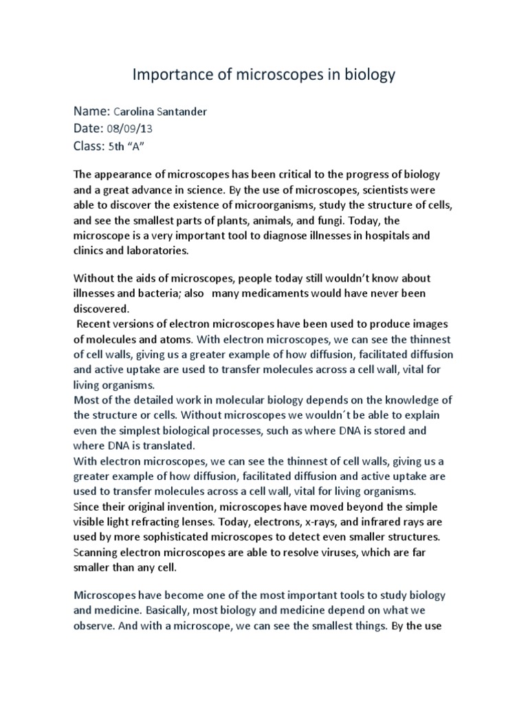 Importance of Microscopes in Biology Microscope Electron Microscope