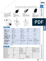 Single Level Switches LS-77700, LS-1700, LS-1750E, LS-1800: Specifications