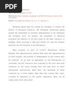 Download Articles for Problem Encountered in k to 12 by Jenny Rose SN190615974 doc pdf