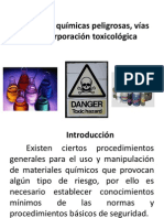 Sustancias químicas peligrosas, vías de incorporación toxicológica