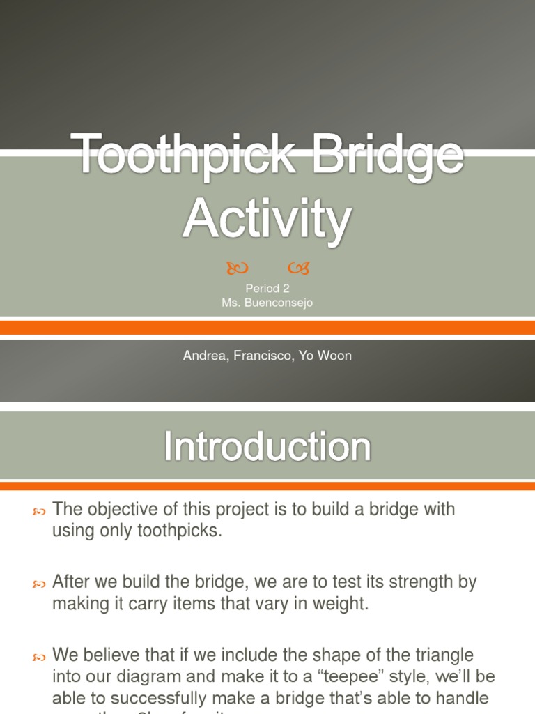 Toothpick Bridge Activity | PDF | Tension (Physics) | Force