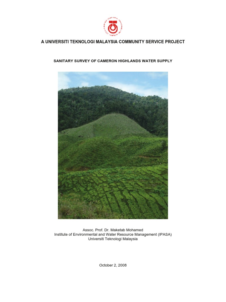 Sanitary Survey of Cameron Highlands Water Supply Cml Drinking Water