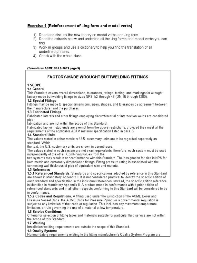 Modal Verbs & -ing Forms Exercise | PDF | Teaching Mathematics | Nature