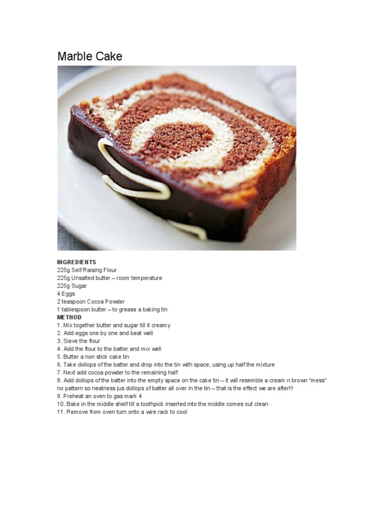 Marble Cake | PDF | Home & Garden | Wellness
