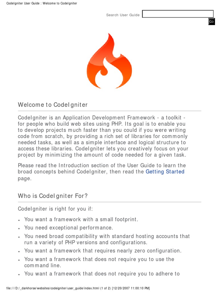 Codeigniter User Guide 1 5 5 | PDF | Uniform Resource Identifier | Php