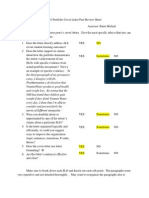 Portfolio Cover Letter Peer Review Sheet