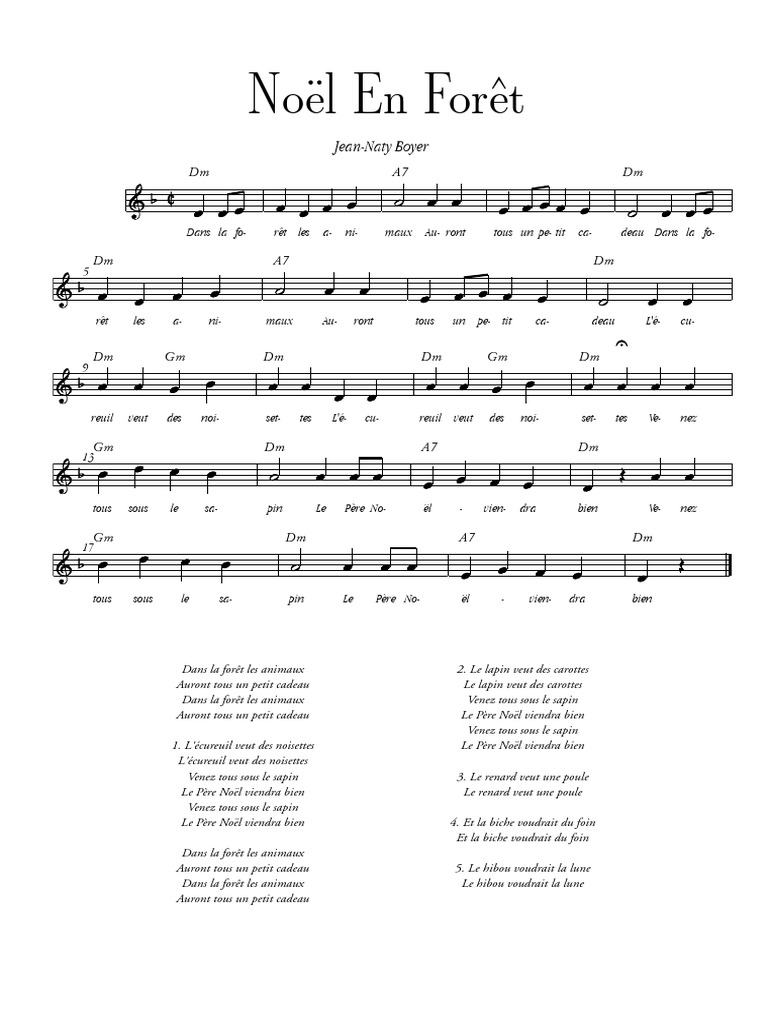 Noel En Foret Paroles Jean Naty-Boyer - Noël en Forêt (S) | PDF