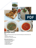 Resep Nasi Ayam Hainan