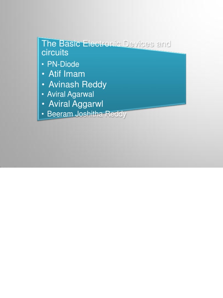 The Basic Electronic Devices and Circuits - Atif Imam - Avinash Reddy ...