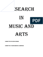 Research IN Music and Arts: Submitted By:Irish Buban