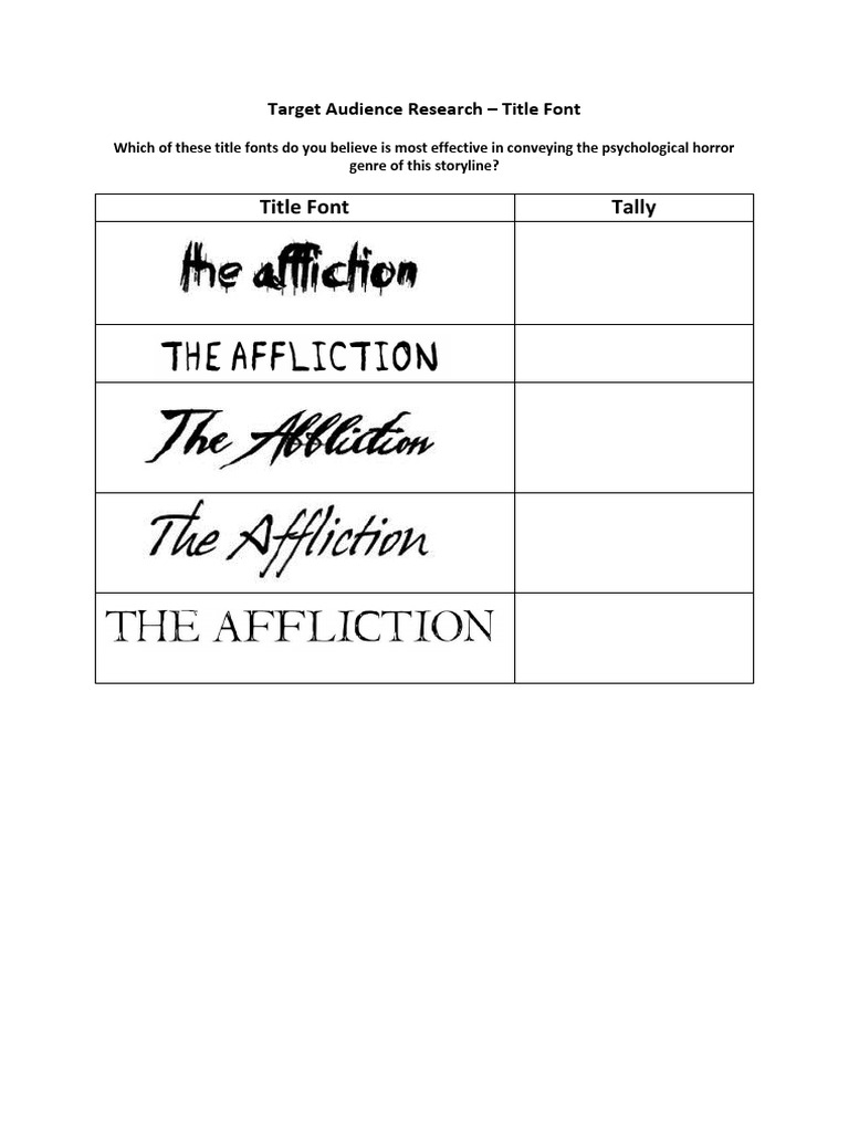 Audience Research - Title Font | PDF
